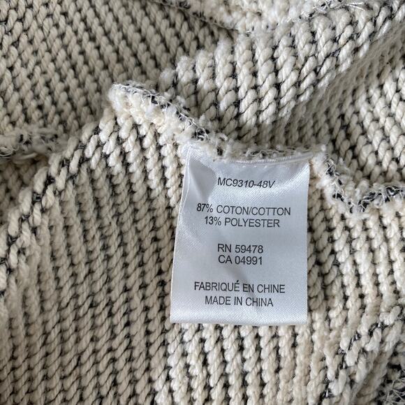 Kenar Scoopneck Sweater Cream Black Marled Hi Low with Pockets Medium - Picture 12 of 14